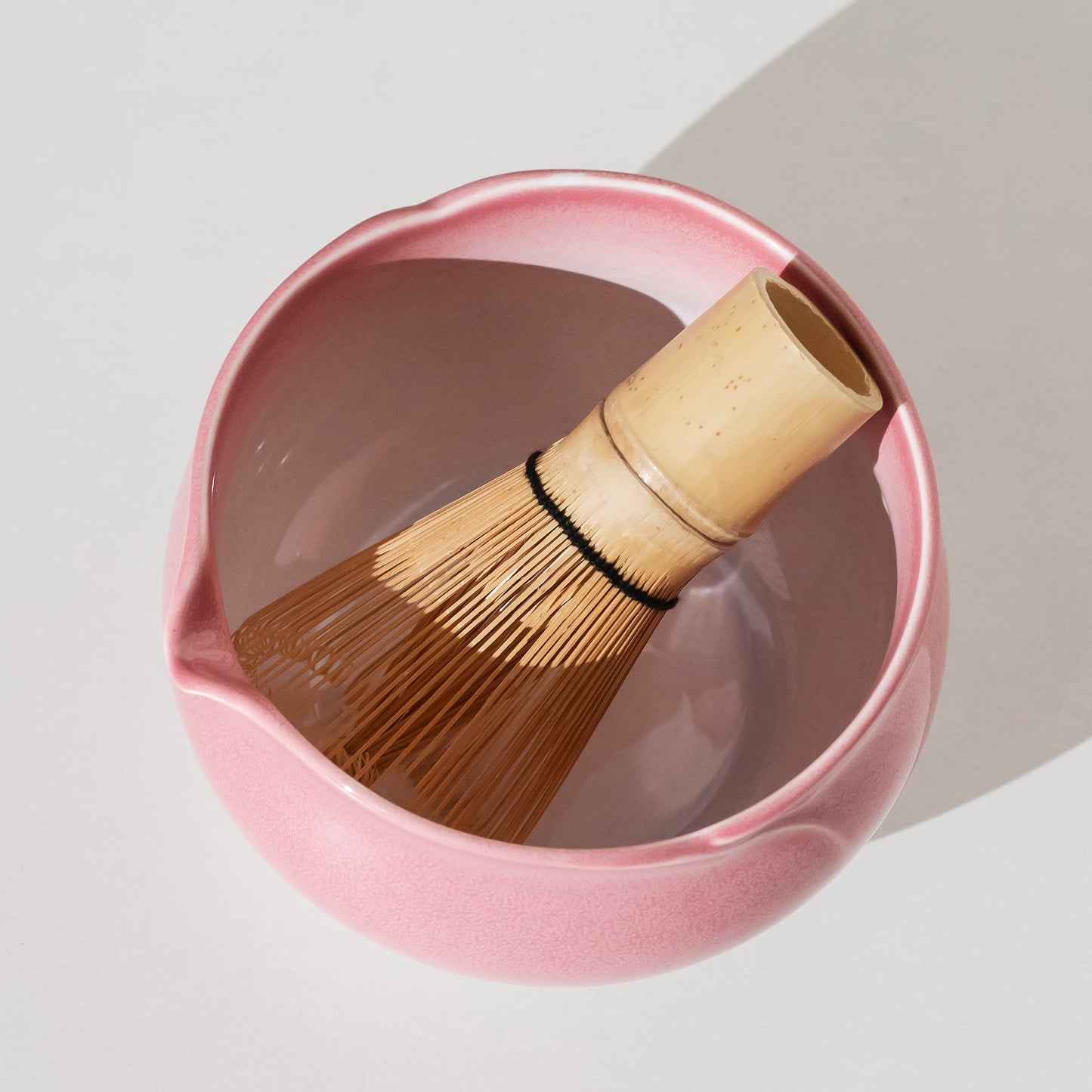 Handmade Exquisite Pink Flower-shaped Matcha Tea Bowl 4 pcs Tea Ceremony Set Flower Whisk Stand Gift for Her